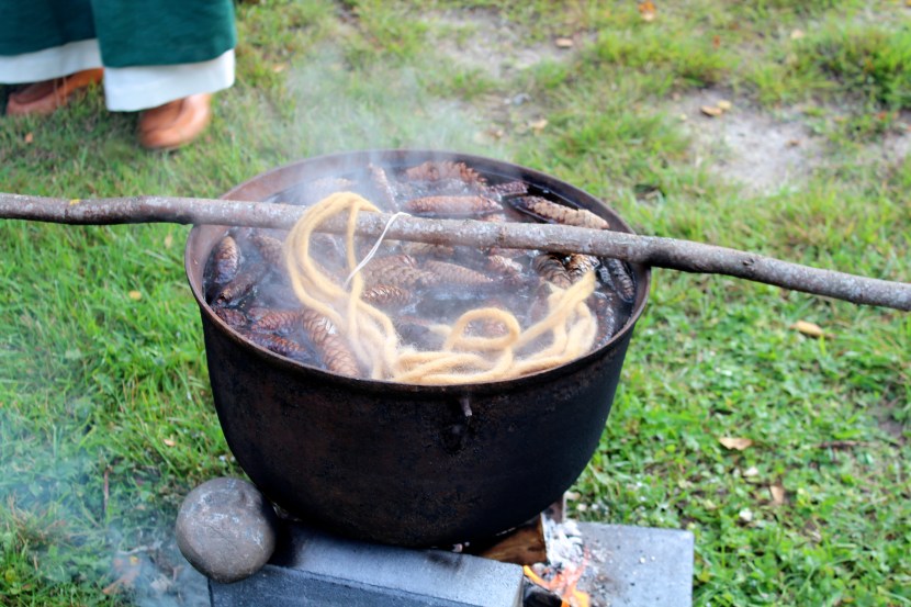 ... and dyeing with fir cones