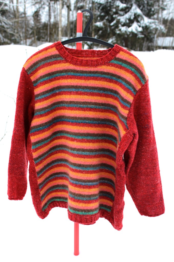 Min bässe Apila gav ullen för det röda garnet